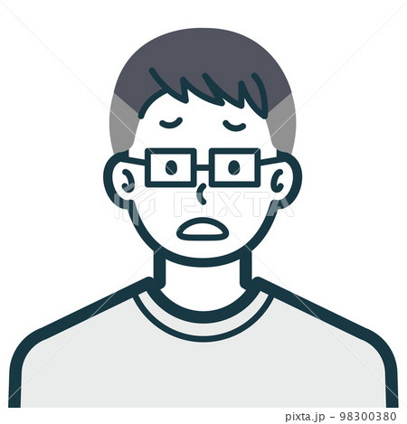 困り顔の私服男性のバストショット3 困り顔の私服男性のバストショット3 98300380