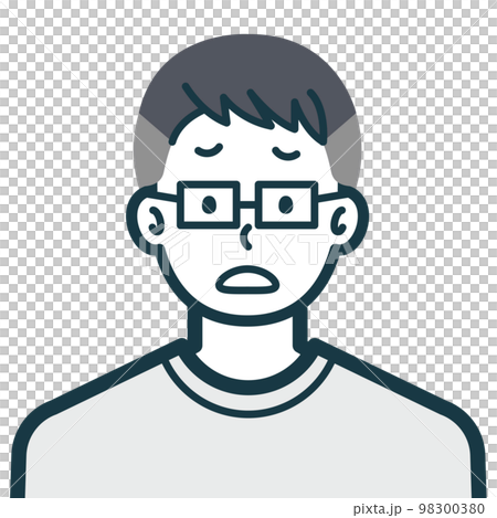 困り顔の私服男性のバストショット3 困り顔の私服男性のバストショット3 98300380