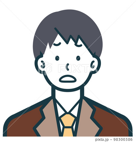 困り顔の男子高校生のバストショット1 困り顔の男子高校生のバストショット1 98300386