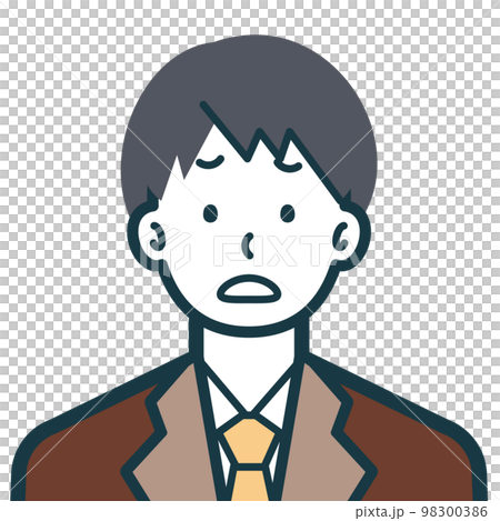 困り顔の男子高校生のバストショット1 困り顔の男子高校生のバストショット1 98300386