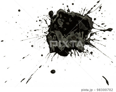 Black ink blot on white background 98300702