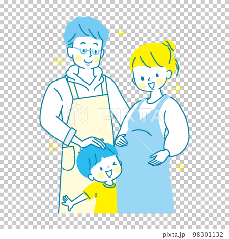 Vector illustration material of a family who can't wait to give birth Vector illustration material of a family who can't wait to give birth 98301132