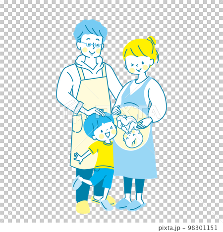 Vector illustration material of a family who can't wait to give birth 98301151