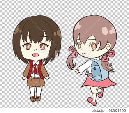 A girl with a school bag 98301390