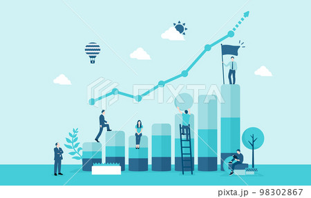 ビジネス・会社の成長 / 成功 モチーフ　ベクターバナーイラスト 98302867