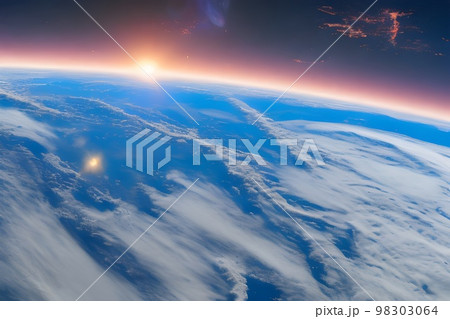 宇宙から見た地球のイメージ 98303064