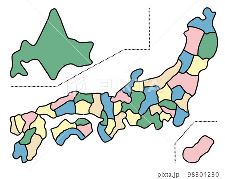 日本地図 日本地図 98304230