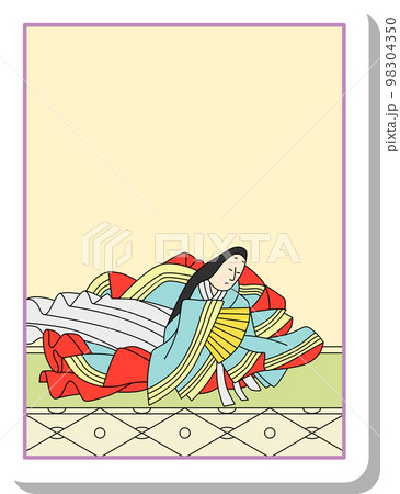 ステッカー風単品百人一首 右近 98304350