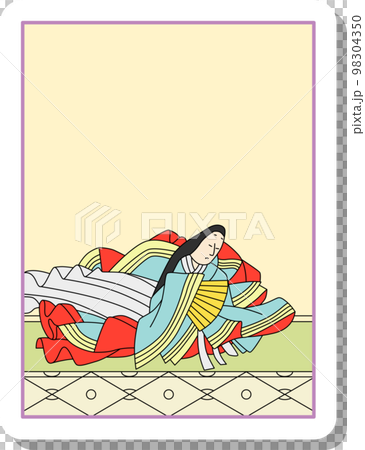 ステッカー風単品百人一首 右近 98304350