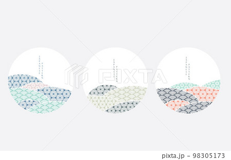 Japanese background with Geometric pattern vector. Abstract art decoration with line element banner in vintage style. Curve shape in Asian tradiotnal style. Japanese background with Geometric pattern vector. Abstract art decoration with line element banner in vintage style. Curve shape in Asian tradiotnal style. 98305173