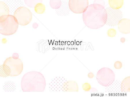 手描き 春色　抽象的な水彩フレームデザイン 98305984