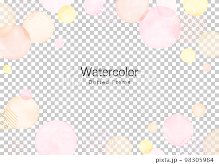 手描き 春色　抽象的な水彩フレームデザイン 98305984