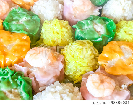 カラフルな中華点心(五色焼売) カラフルな中華点心(五色焼売) 98306081