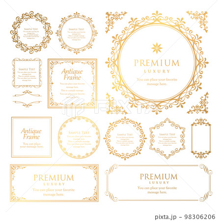 バレンタインデーのエレガントなフレームデザイン。高級感のある装飾フレーム。 98306206