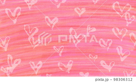 ハートの背景 赤とオレンジの手描き模様イラスト ハートの背景 赤とオレンジの手描き模様イラスト 98306312