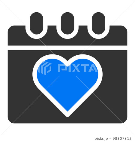 Valentine icon set solid blue grey illustration vector and logo Icon new year icon perfect. 98307312