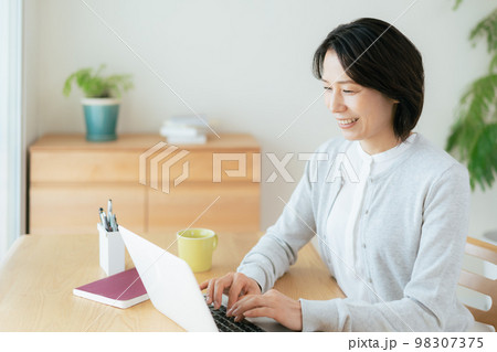 在宅ワークをする女性 98307375