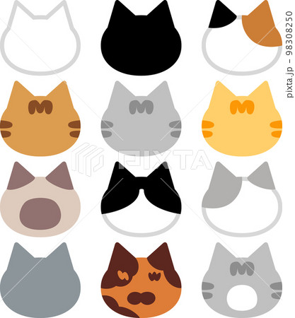 猫の顔のアイコンセット 98308250