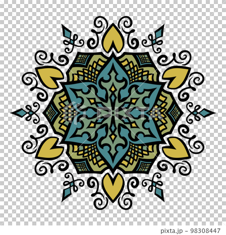 Mandala art (hexagons, geometric patterns, calligraphy) Mandala art (hexagons, geometric patterns, calligraphy) 98308447