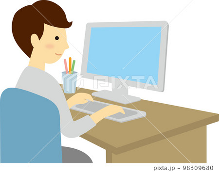 パソコン作業をする男性 パソコン作業をする男性 98309680