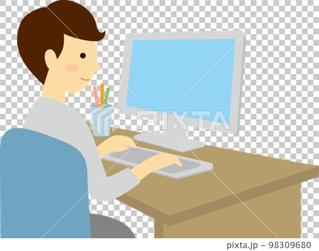 パソコン作業をする男性 パソコン作業をする男性 98309680