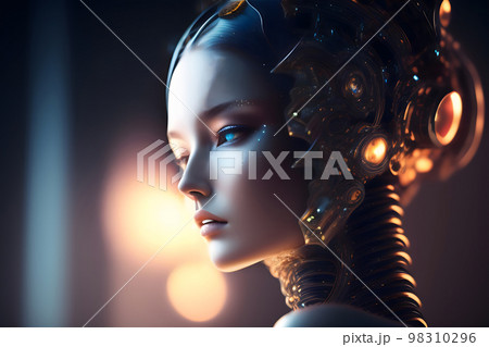 女性のアンドロイド　AI　ロボット  Non-existent woman 98310296