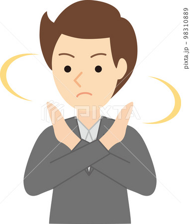 ダメのポーズの男性 98310889