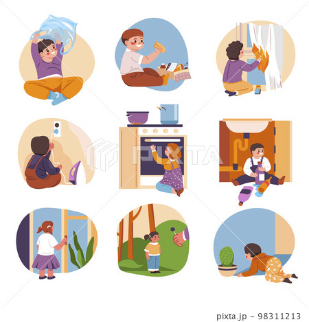 Danger for baby at home, risk of harm for kid 98311213