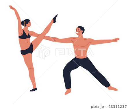 Dancing professional dancers performing dance 98311237