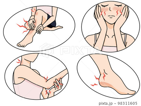 女性の乾燥肌の部位 98311605