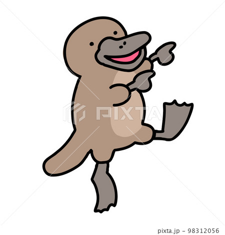 両手で指をさすカモノハシ 両手で指をさすカモノハシ 98312056