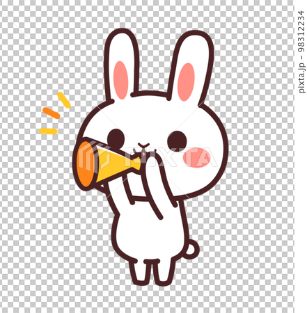 Cute cheering rabbit character Illustration material 98312234