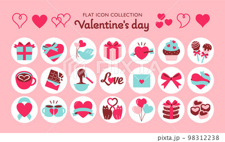 バレンタイン　アイコンセット 98312238