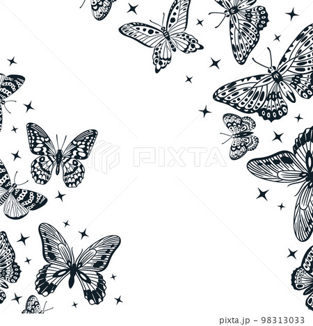 butterflies flying silhouette tattoo