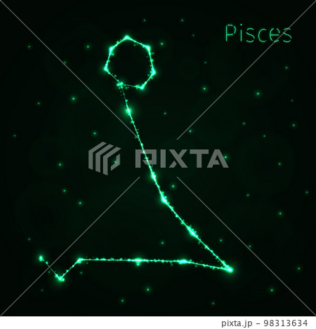 Pisces silhouette of lights 98313634