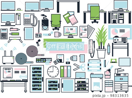 オフィス用品のイラストセット 98313635