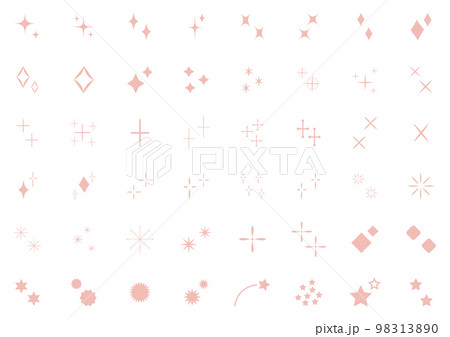 キラキラ　セット　星（ピンク）イラスト 98313890
