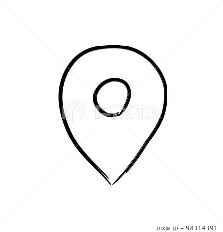 Doodle flat icon sketch of gps location for map. Direction location illustration for map. Doodle flat icon sketch of gps location for map. Direction location illustration for map. 98314391