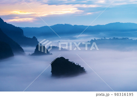 Aerial view of  Phu Lanka National Park Phayao province north of Thailand 98316195