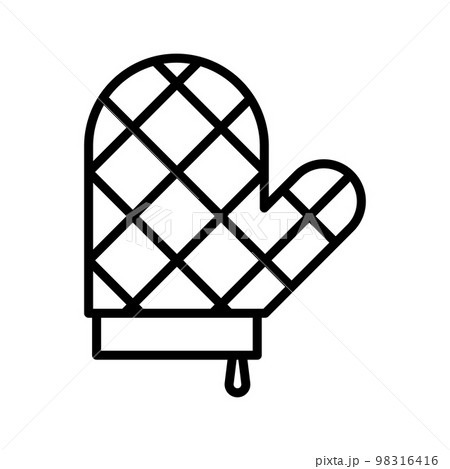 Kitchen glove icon. Cake glove. Pictogram isolated on white background. 98316416