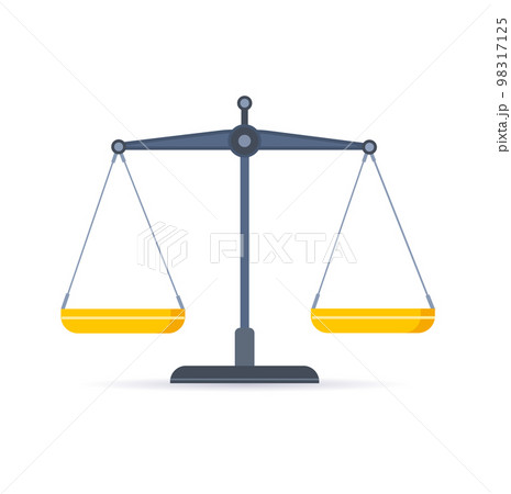 Scales icon in flat style. Libra symbol, balance sign. Vector 98317125