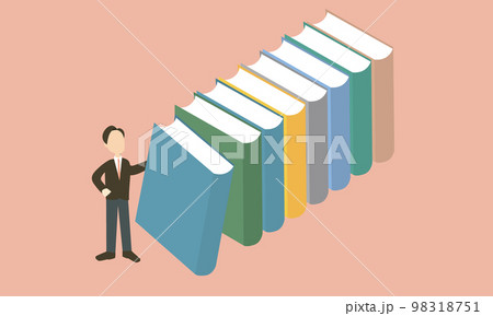 必要な本を選ぶビジネスマン・学生のイラスト 98318751