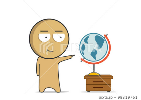 Man looking at the globe Man looking at the globe 98319761