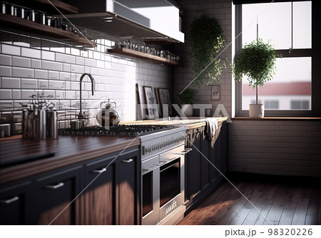 architectural visualization of kitchen 98320226