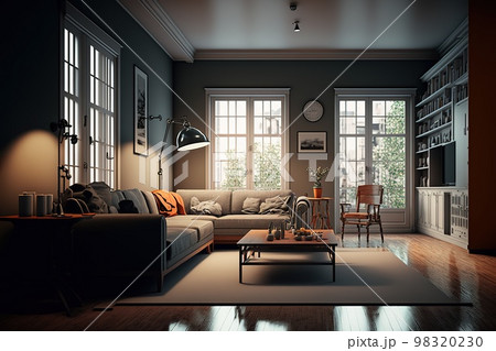 architectural visualization of living room 98320230