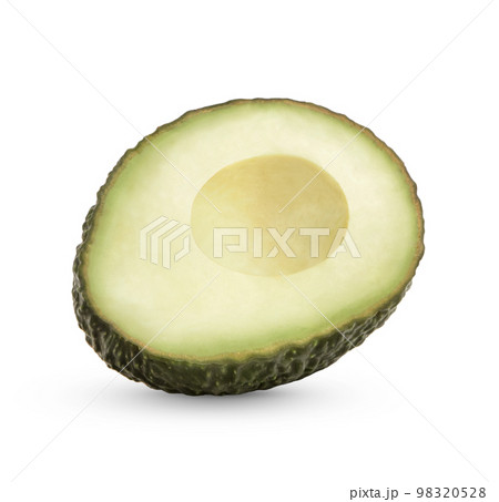 Half avocado isolated on white background Half avocado isolated on white background 98320528