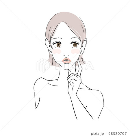 美容イメージ　ショートヘアの美しい女性 98320707