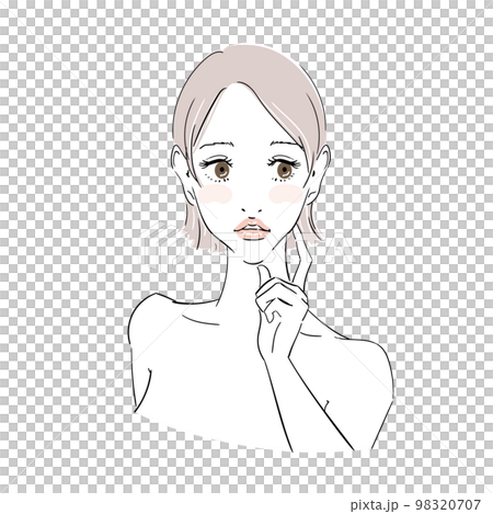 美容イメージ　ショートヘアの美しい女性 98320707