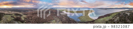Aerial view of Gweebarra Bay and Cashelgolan in Donegal - Ireland. Aerial view of Gweebarra Bay and Cashelgolan in Donegal - Ireland. 98321087