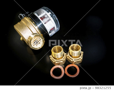 Water meter with threaded connection for nuts. 98321255